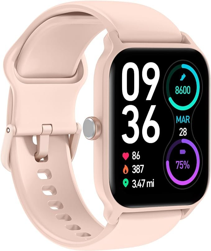 Smart Watch for Women Alexa Built-in, 1.8" IP68 Waterproof Fitness Watch with Call Function, Heart Rate & Sleep Monitor, 100 Sport Modes Fitness Tracker Android iOS Compatible